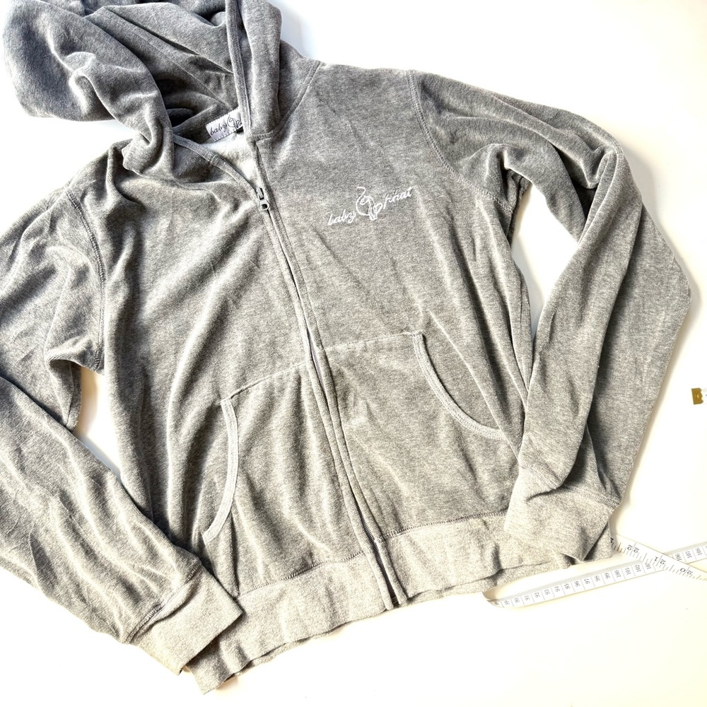 Vintage Y2K Baby Phat Gray Zip Up Hoodie, L